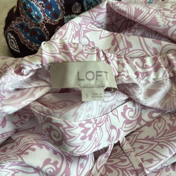 Loft Rose Pink Boho Print Off Shoulder Halter Dress Elastic in Shoulder area S - Picture 6 of 7